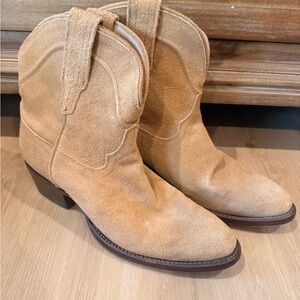 Tecovas Tan Suede Ankle Boots